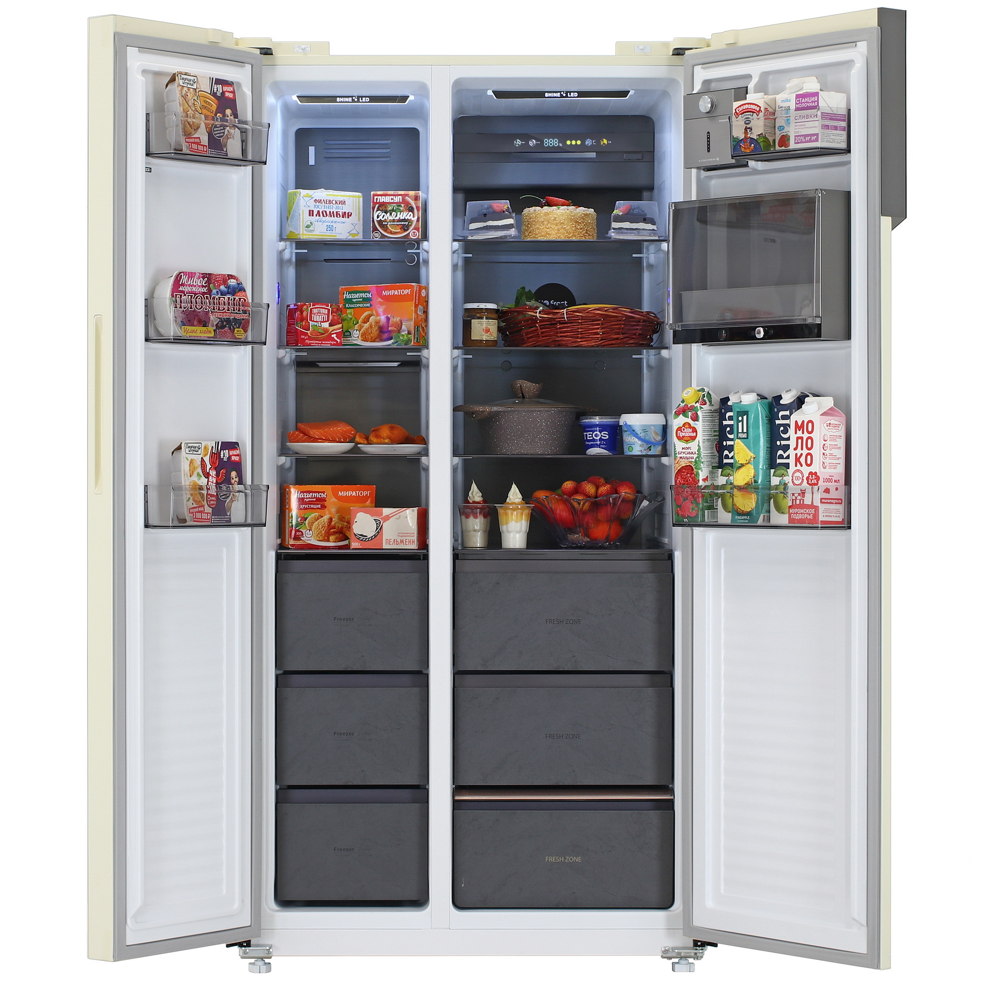 5401313 Холодильник Side by Side   DEXP SBS6-63AMG бежевый STDN-0078370 - Вид №5