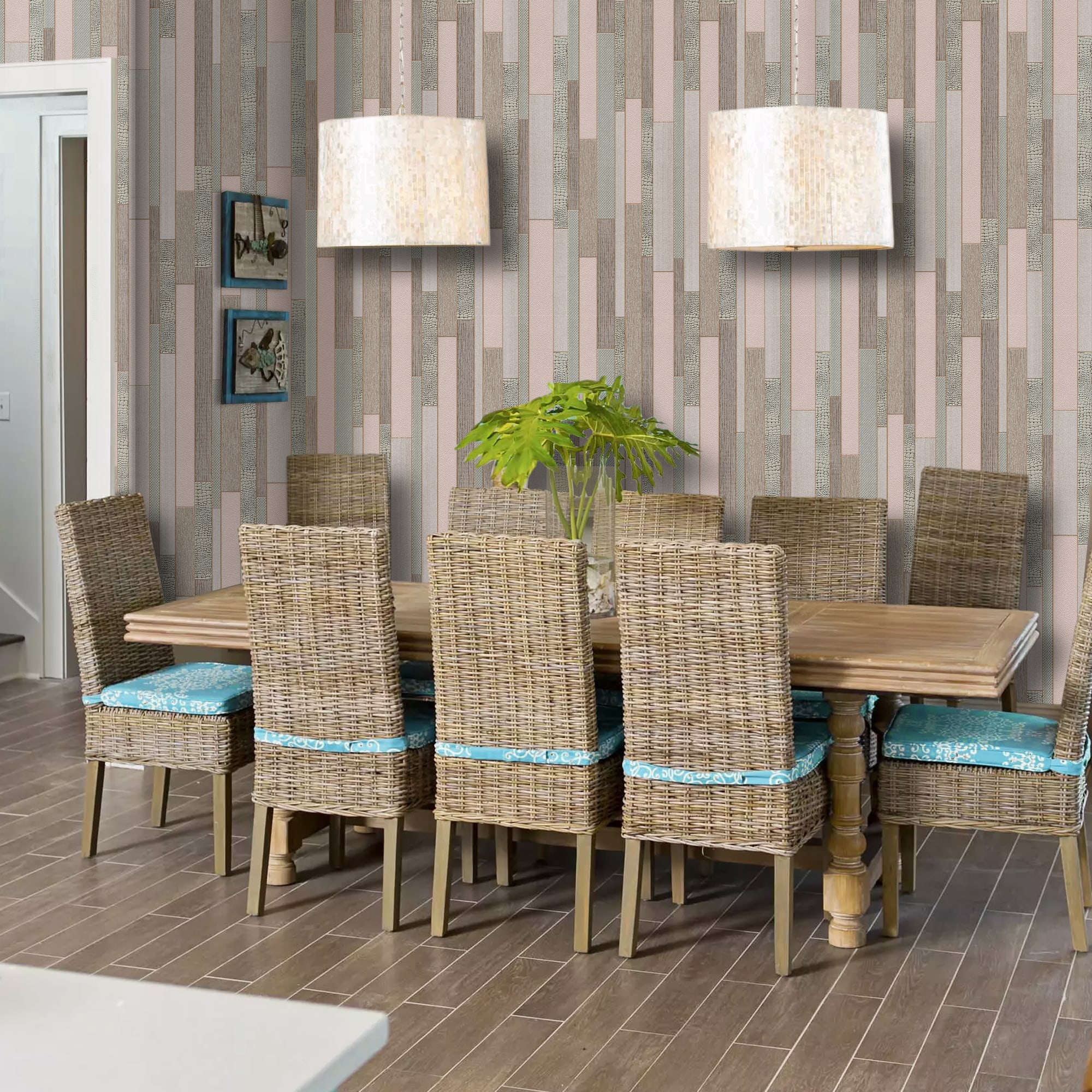 82399690 Обои виниловые коричневые 0.53 м 0208-2 Плитка Santreyd  - Вид №3