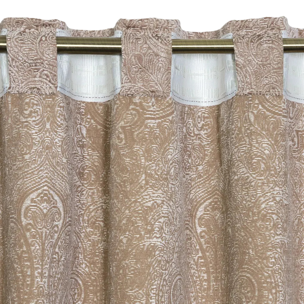 Штора на ленте Stefanie Fossil 200х280 см полиэстер цветы цвет серо-коричневый 82114260 STLM-2063867 INSPIRE  - Вид №5
