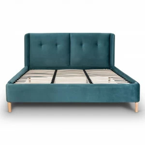 Кровать двуспальная 180х200 из велюра бирюзовая Brighton KELLY LOUNGE ДИЗАЙНЕРСКИЕ 045500 Зеленый