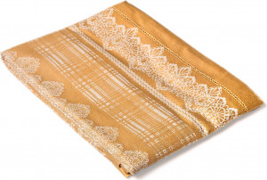 10610805 Яковлевский жаккард Скатерть прямоугольная Яковлевский Жаккард Кружева 140х170см бежевая, полулен Ткань