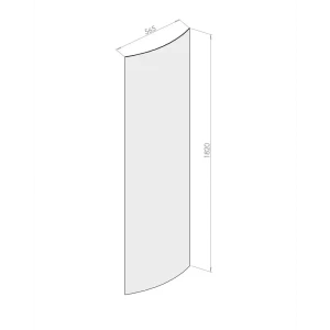 Стекло для душевой ширмы Domani-Spa Simple 1/4 круга низкий поддон прозрачное 90x90 см