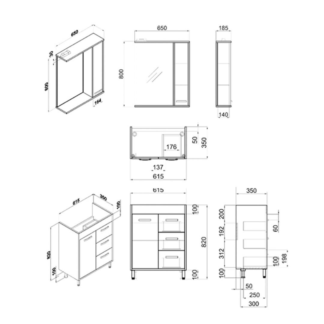 Мебельный комплект«Infinity 65» SANITA LUXE TINF65 - Вид №1
