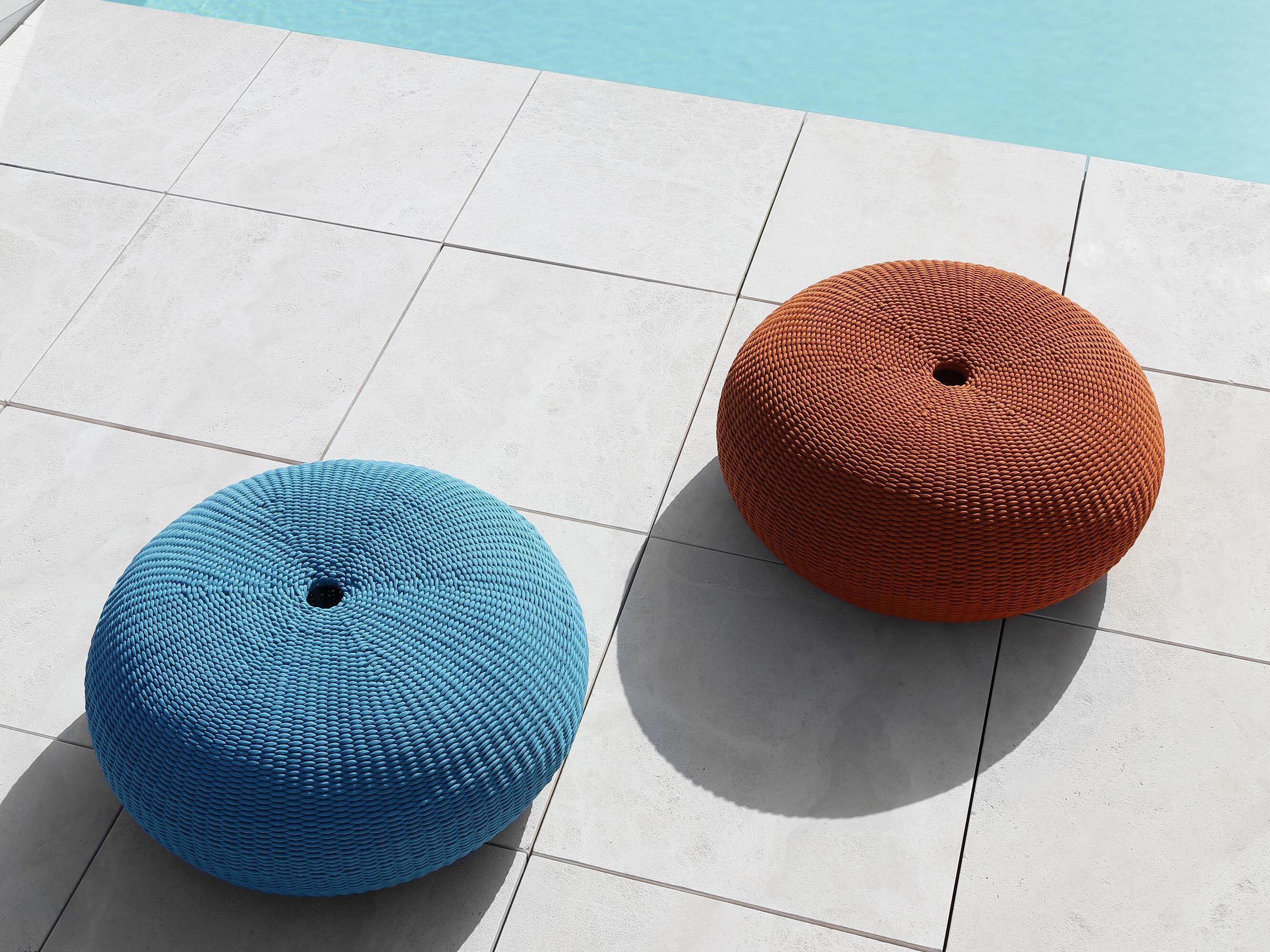 Плетеный алюминиевый круглый садовый пуф Nodo Italia ROUND DONUT ARCH-00124646 - Вид №9