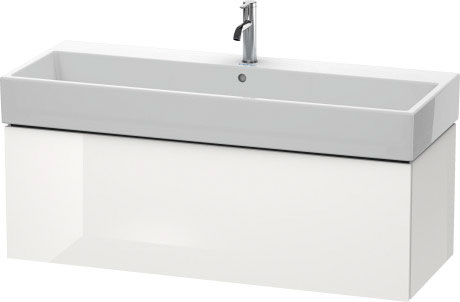 LC617904040 Тумбочка подвесная L-Cube #LC6179 1184 x 459 мм Черный глянцевый лак Duravit - Вид №2