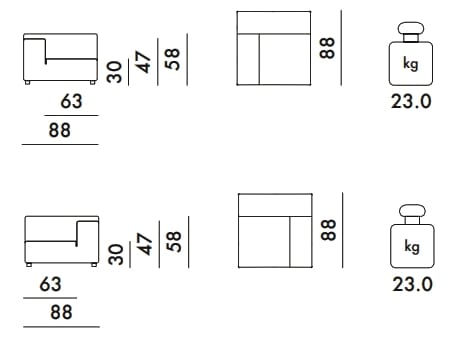 2-местный тканевый модульный садовый диван Kartell Plastics ARCH-00031763 - Вид №14