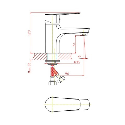 Orange Loop M26-021RG однозахватный смеситель для раковины без донного клапана. Цвет: розовое золото Хром sun-id-1517305 - Вид №1