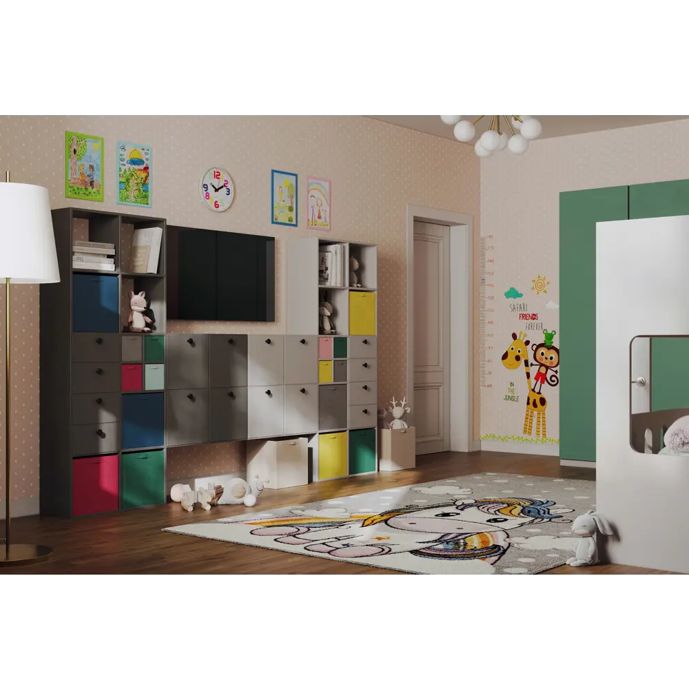 Стеллаж KONSENSA Руан 10 секций 70x173x31.7 см ЛДСП цвет белый STLM-2094368 - Вид №13