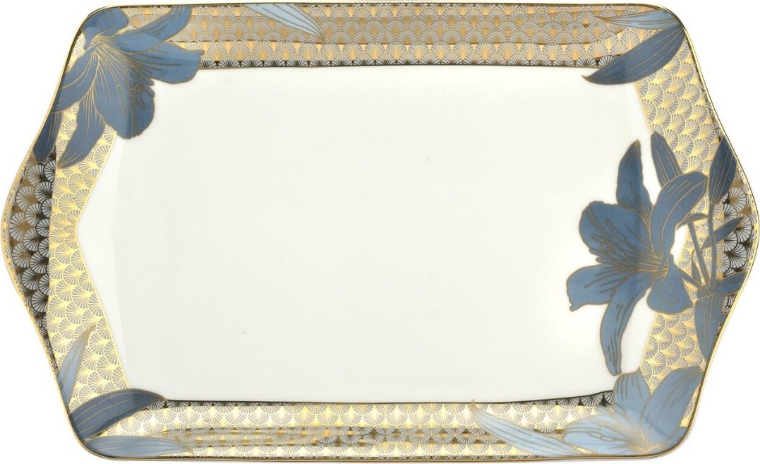 10655909 Royal Worcester Блюдо сервировочное Royal Worcester "Голубая лилия" 30,5см Фарфор костяной 