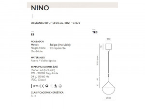 100827 Подвесной светильник черный Aromas del Campo Nino