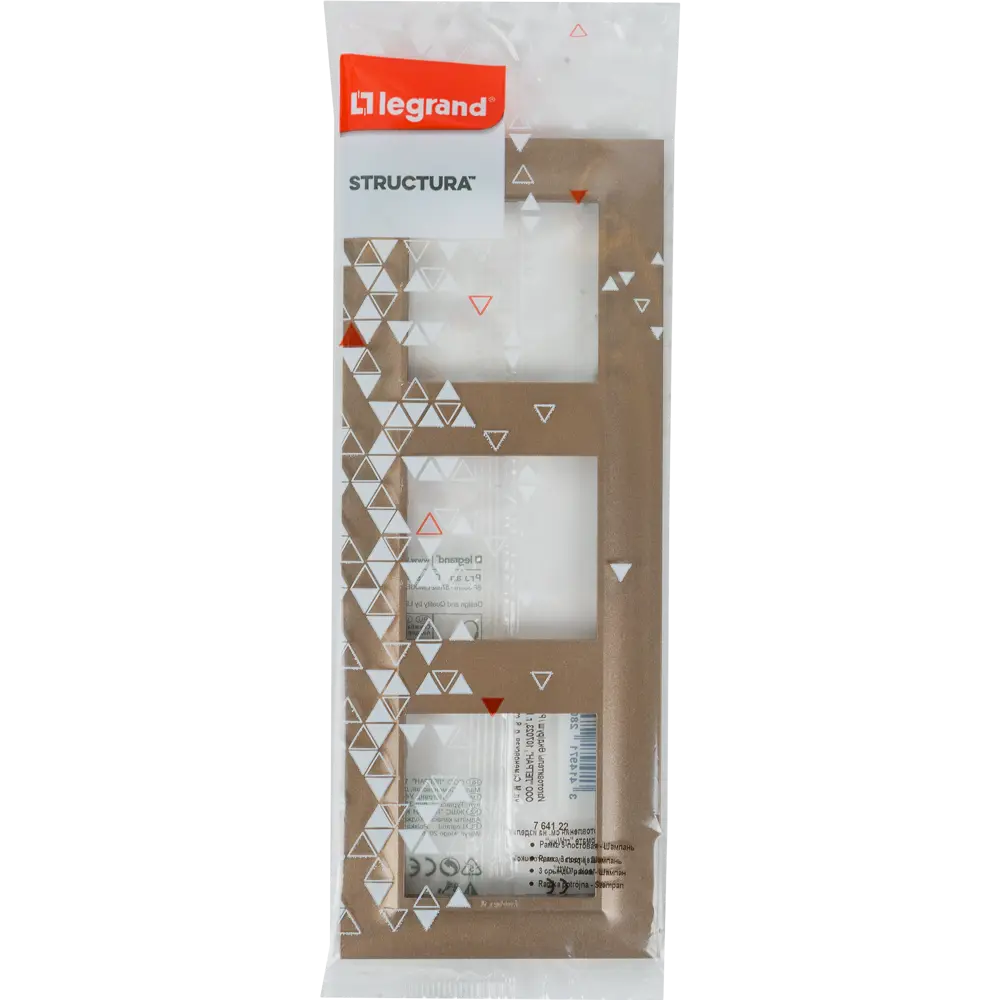 Рамка для розеток и выключателей Legrand Structura 3 поста, цвет шампань STLM-2125252 - Вид №4