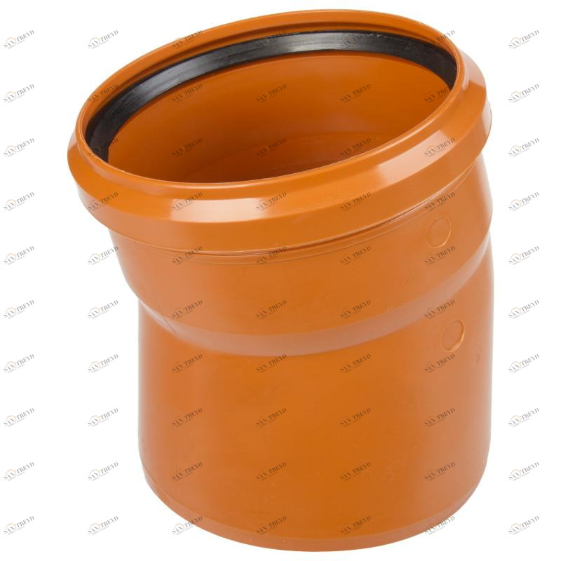 Отвод канализационный ПВХ 110мм 15° рыжий Политек 6381