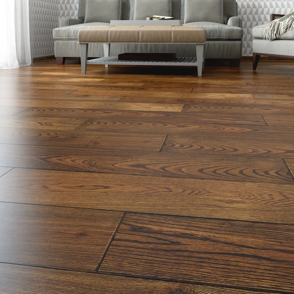 Паркетная доска трёхполосная «Ясень Кофе ВК»» лак 1.58 м2 Santreyd STLM-2134404 - Вид №3