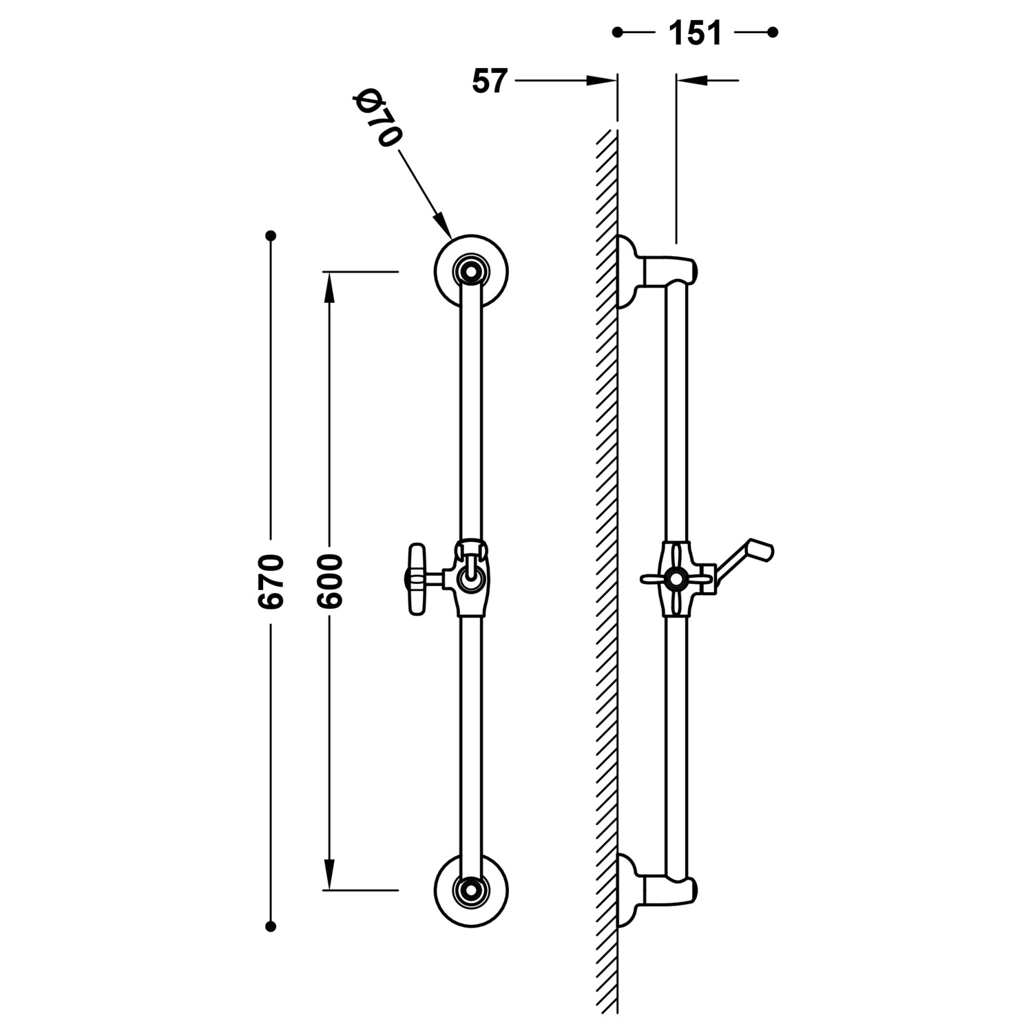Раздвижная душевая планка TRES CLASIC-24273201 TRES  - Вид №1