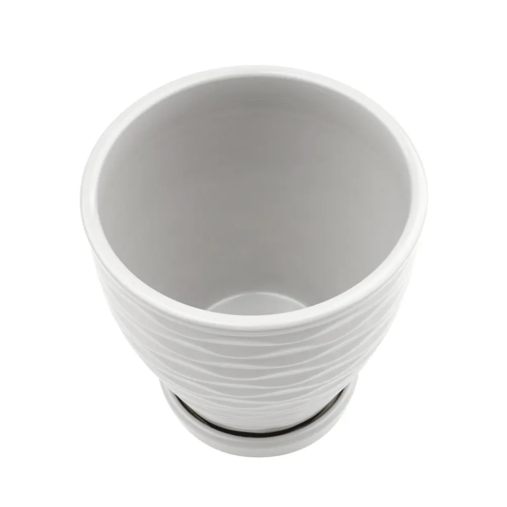 Горшок цветочный Эллипс ø14.5 h14.5 керамика белый Santreyd Fdtc5 STLM-2110717 - Вид №1