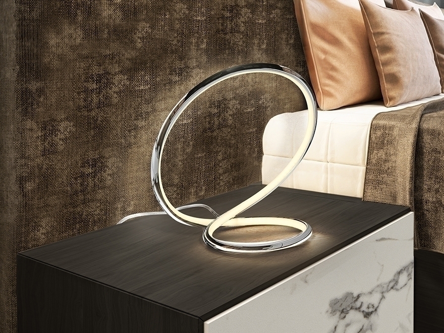 098329 Настольная лампа хром Schuller Infinito