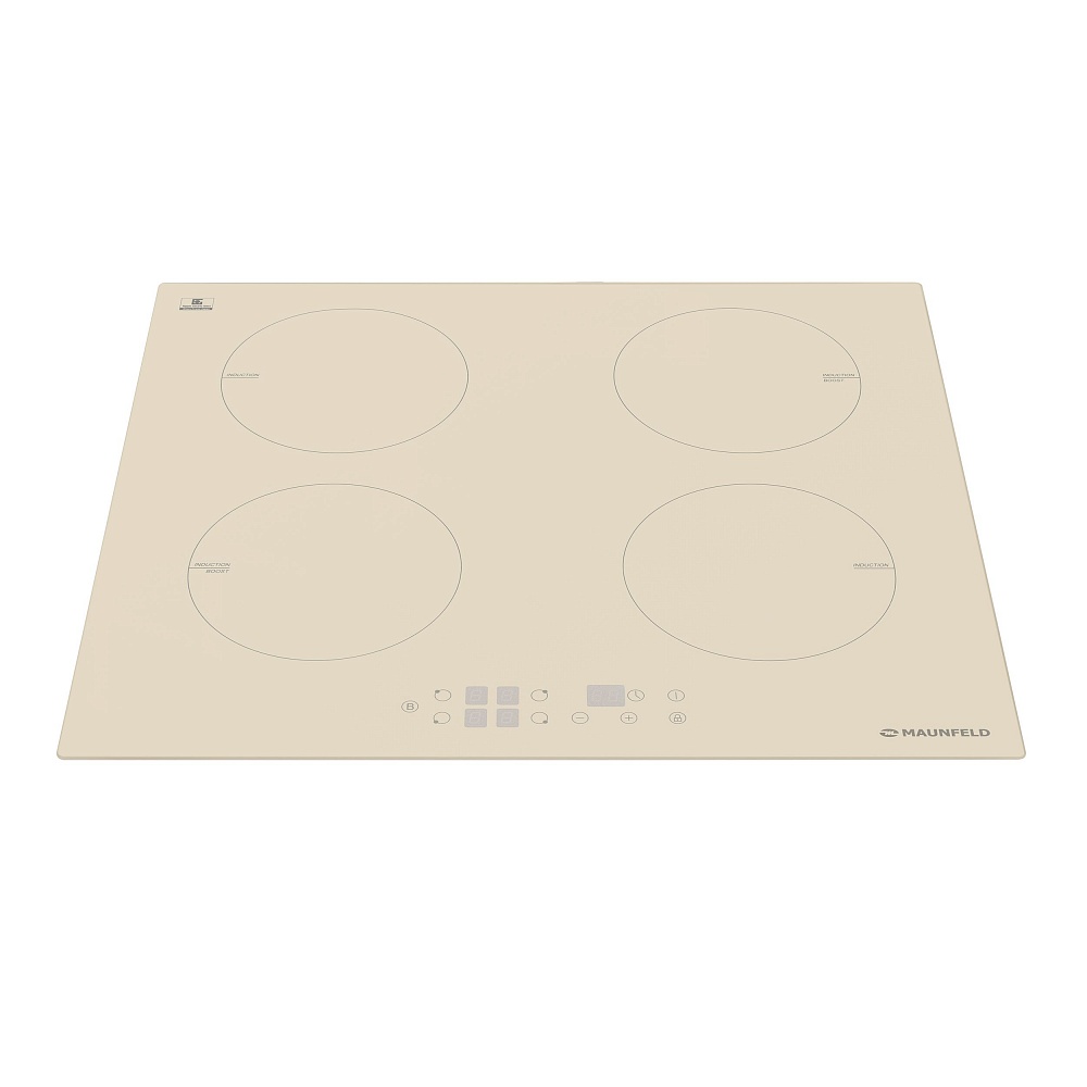 EVI.594-BG Электрическая индукционная панель / индукционная, индукционная варочная панель 60см, сенсорное управление, индикация нагрева, таймер, 2 бустера, защита от детей, детектор диаметра посуды, бежевая Maunfeld Maunfeld Light Santreyd  - Вид №2