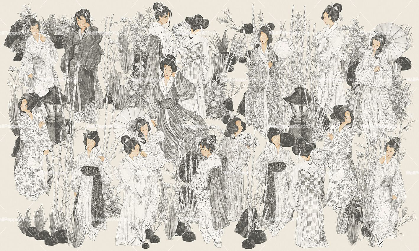 Carta da parati PVC free, eco-friendly, lavabile WallPepper KIMONO ARCH-00145871 - Вид №1