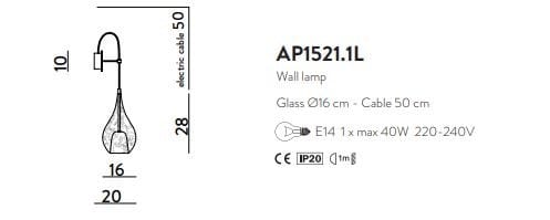 Настенный светильник из дутого стекла Cangini & Tucci Zoe Van Gogh ARCH-00027238 - Вид №2