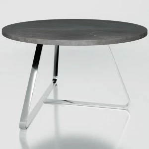 Журнальный столик круглый с черной мраморной столешницей 75 см "Гудман" АЛЕТАН  350914 Черный