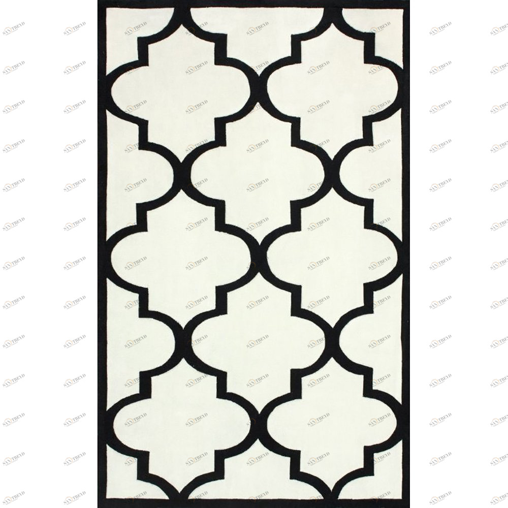 Ковер Trelli белый 140х200 DOLLY CAPRETS ДИЗАЙНЕРСКИЕ, ТРЕЛЬЯЖНЫЙ УЗОР 015108 Белый;чёрный 
