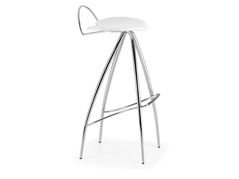 Высокий стул из хромированной стали и кожаное сиденье Cattelan italia COCO ARCH-00140657 - Вид №4