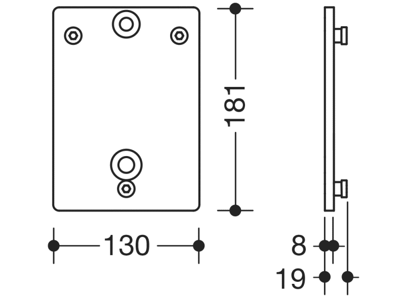 950.50.014XA Монтажная пластина HEWI Stützen  - Вид №1