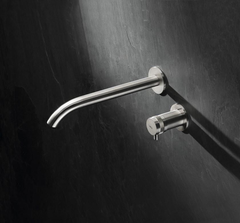 MGS Смеситель для умывальника настенный из нержавеющей стали на 2 отверстия Ergon sun-id-1454857 - Вид №2