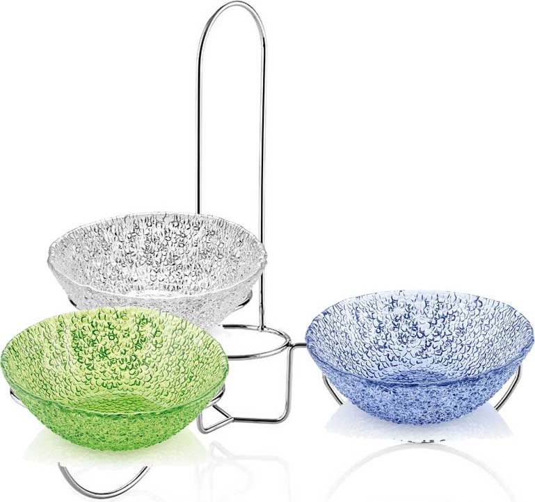 10565525 IVV Набор салатников IVV "Экстра" 20см на подставке 45см, 3+1шт Стекло 