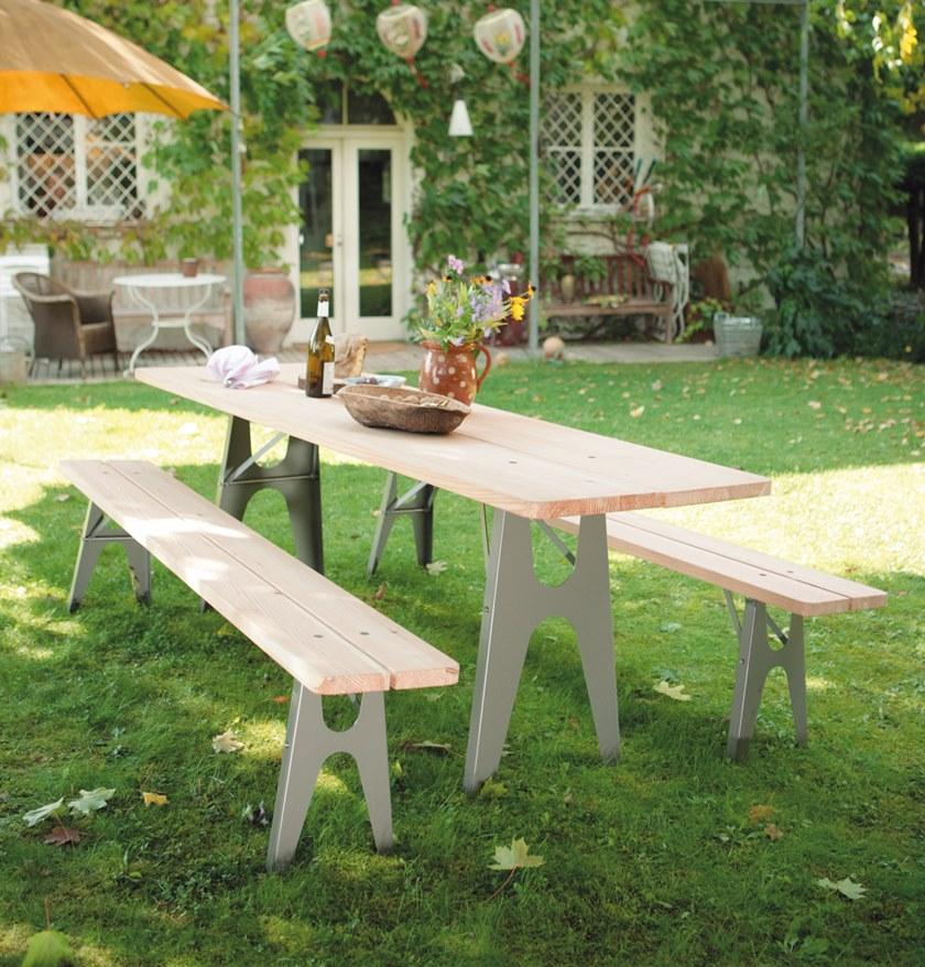 Richard Lampert Скамейка из дерева и стали Ludwig sun-id-1374849 - Вид №2