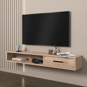 Тумба под телевизор Лион 150x20x30 см ЛДСП цвет дуб комано