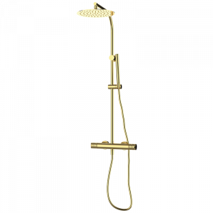 75425754 PREMIUM Полированный Золотой душ термостатический с колонкой Полированное Золото GRB MIXERS