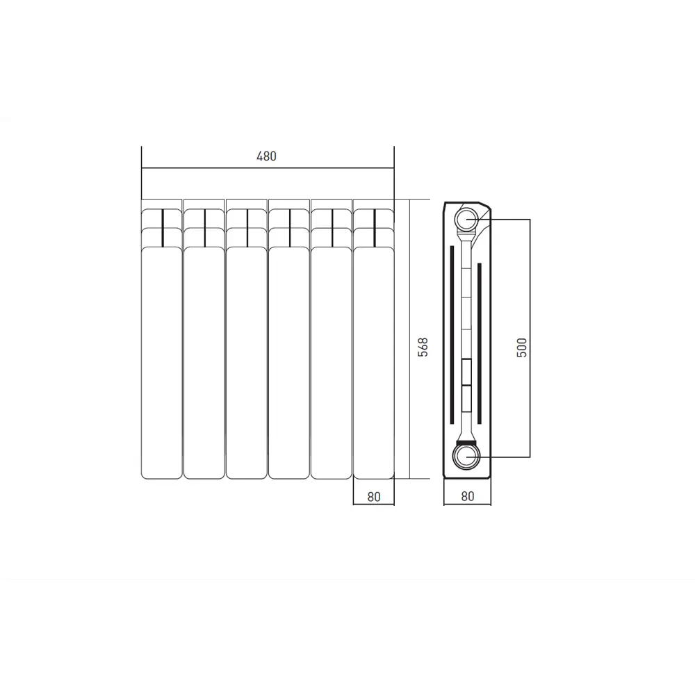 Биметаллический радиатор EQUATION 500/80 на 6 секций для эффективного обогрева 86565618 STLM-0070086 - Вид №8