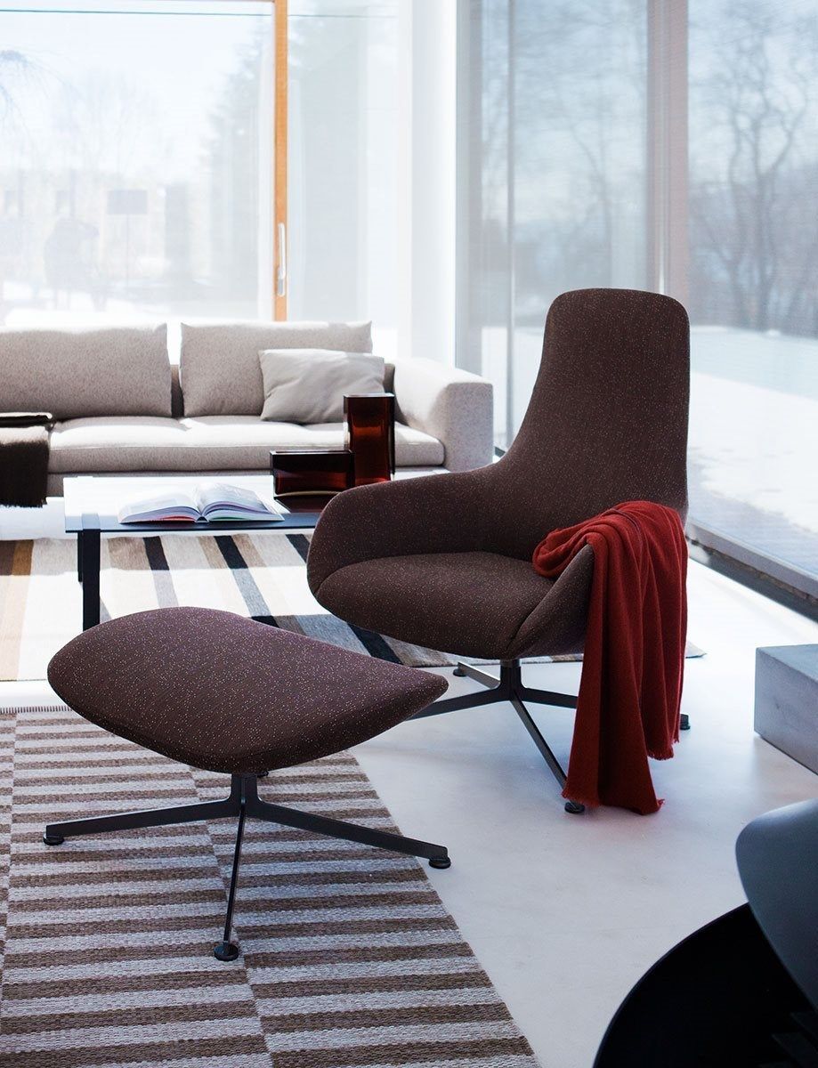 Кожаная вращающаяся спицевая подставка для ног Zanotta Kent ARCH-00007616 - Вид №1