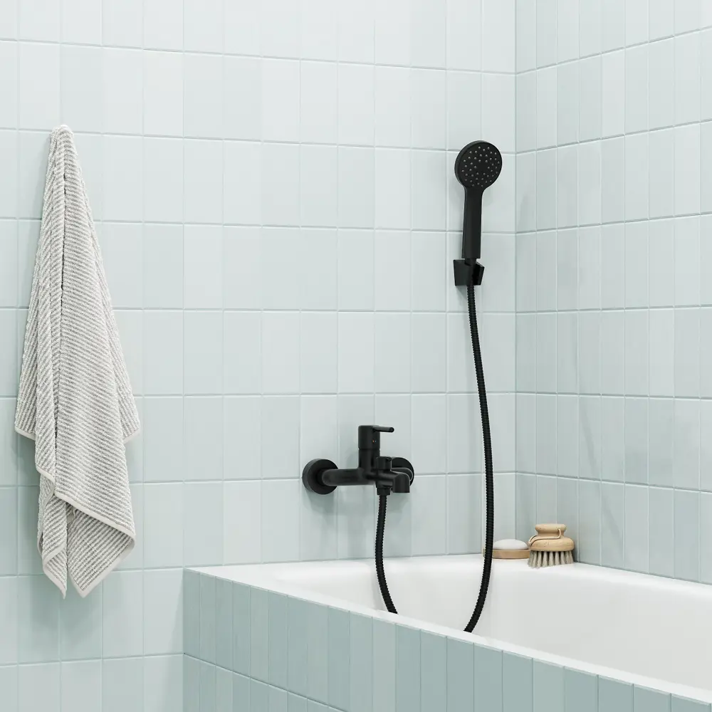 IDDIS Buena — душевой комплект в матовом черном цвете с удобным держателем 89349139 STLM-1585197 - Вид №3