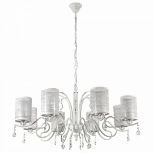 Подвесная люстра Crystal Lux Elisa White SP8 CRYSTAL LUX ДИЗАЙНЕРСКИЕ, ELISA WHITE 108733 Белый