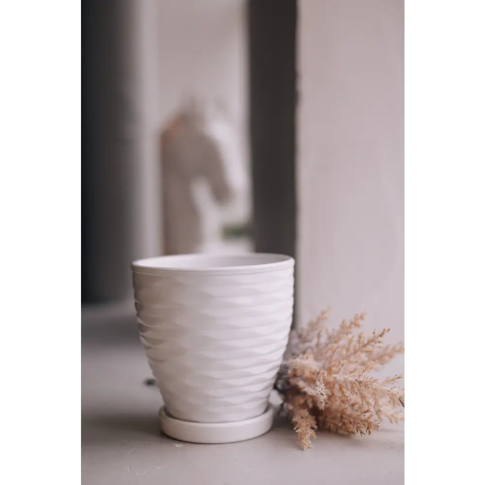 Горшок цветочный Эллипс ø14.5 h14.5 керамика белый Santreyd Fdtc5 STLM-2110717 - Вид №5