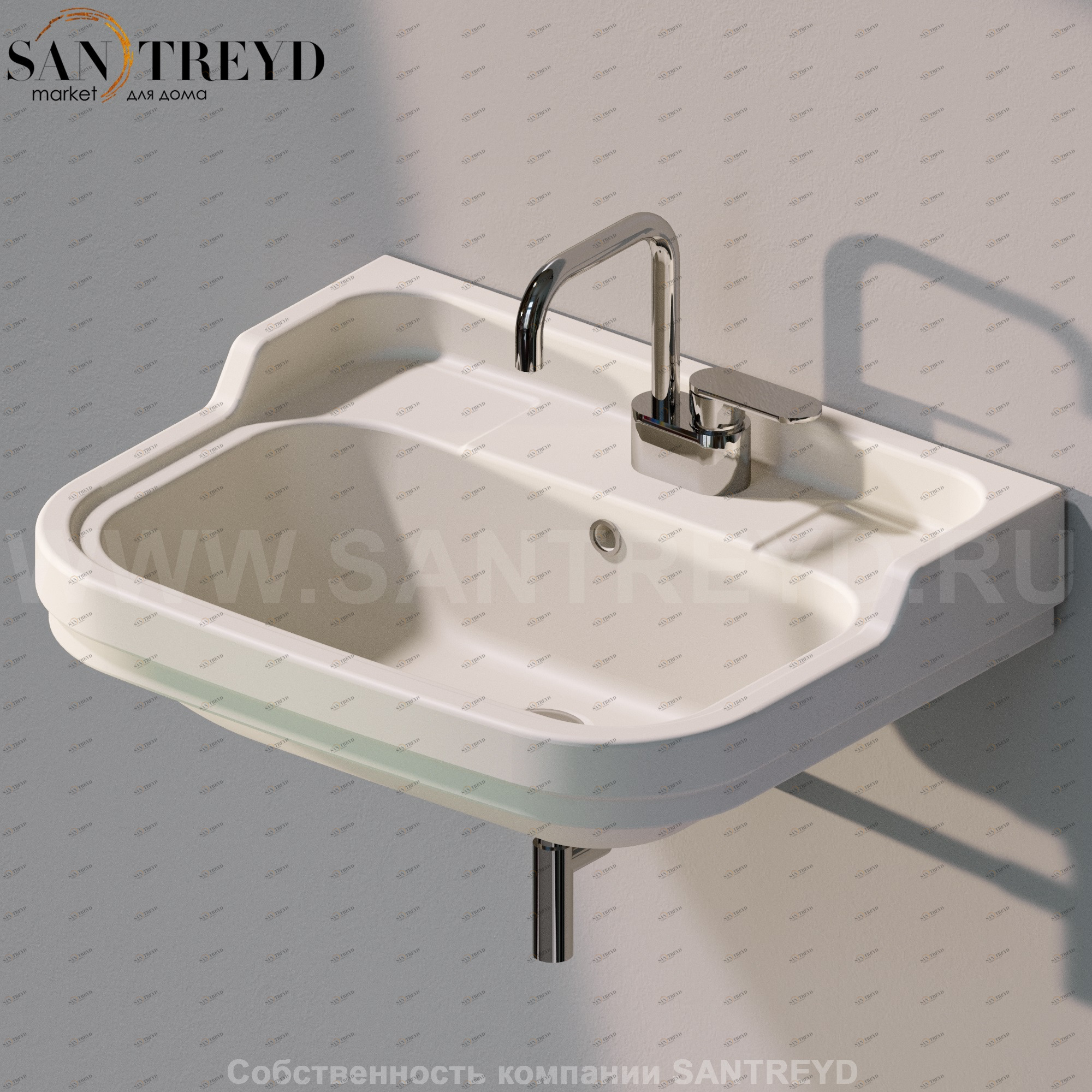 60079003 Подвесная раковина настенная прямоугольная Ceramica Flaminia Efi бежевая