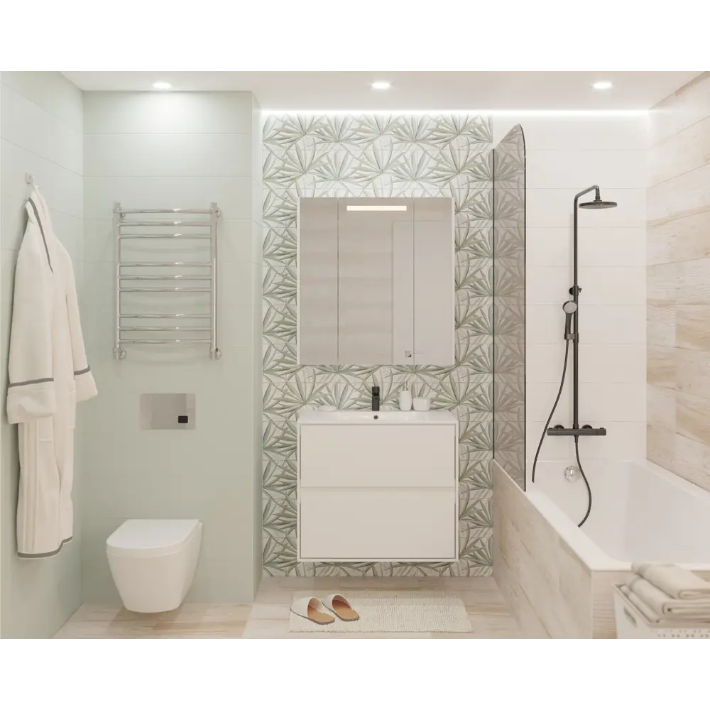 Плитка настенная LB Ceramics Моана 19.8x39.8 см 1.58 м² цвет белый STLM-2108058 - Вид №8