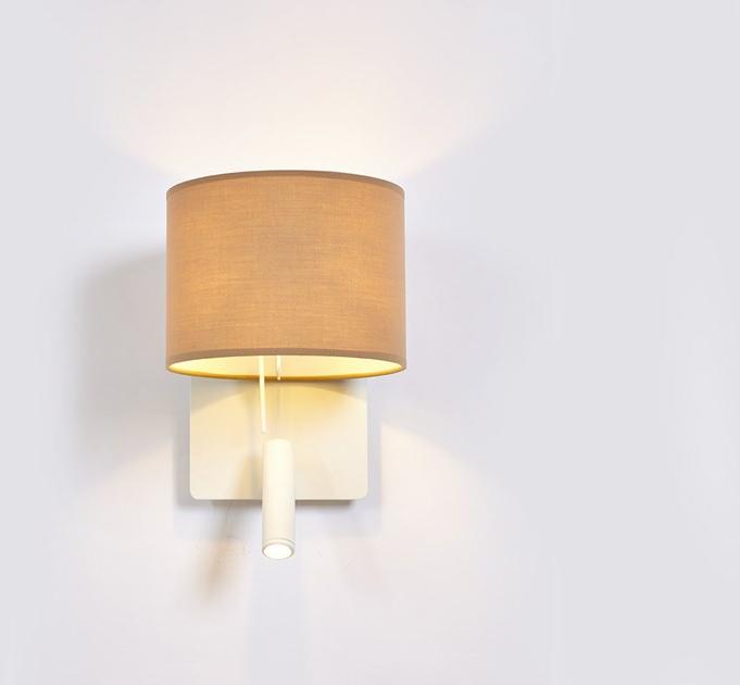 luxcambra Настенный светильник из металла и ткани с лампой для чтения sun-id-1374320 - Вид №2