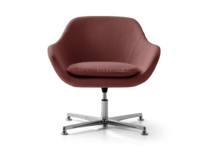 Тканевое вращающееся кресло с подлокотниками