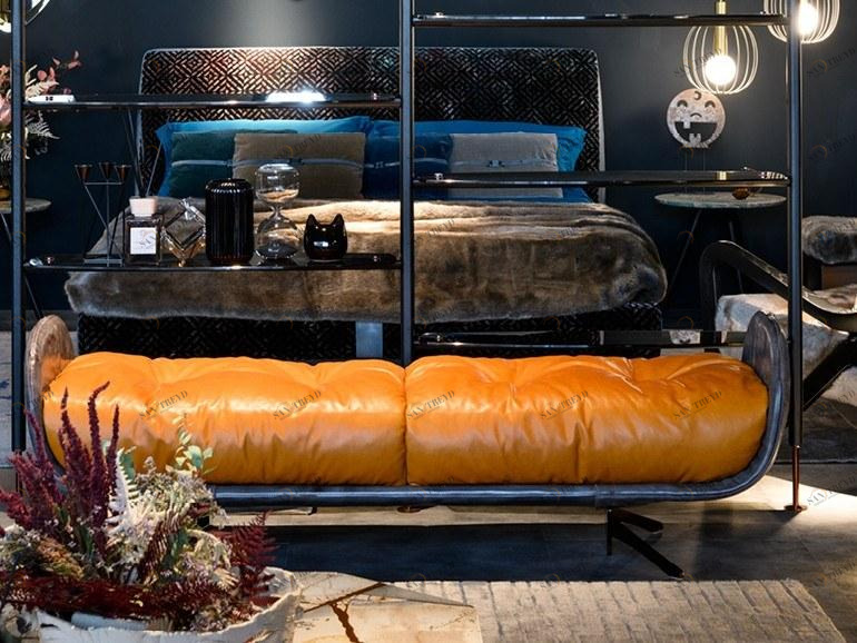 Borzalino Мягкая кожаная скамейка Ayton sun-id-1352666