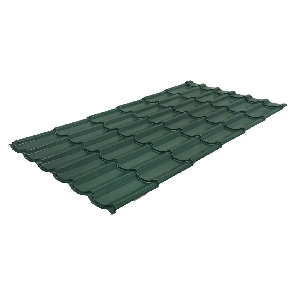 Металлочерепица 0.5 мм ГОСТ 3600x1180 мм RAL 6005 зеленый Grand Line STLM-2137964 - Вид №2