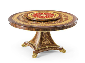 Круглый обеденный стол из розового дерева с Lazy Susan