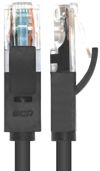 GCR-LNC06-40.0m патч-корд прямой 40.0m, utp кат.5e, черный, позолоченные контакты, 24 awg, литой, , ethernet high speed 1 гбит/с, rj45, t568b Greenconnect Santreyd  - Вид №3