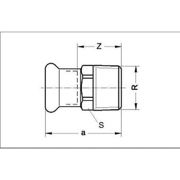 182431812 SANHA 8243G пресс-фитинг, бронза, ниппель переходной ВПр-НР 18x1/2 мм  - Вид №1