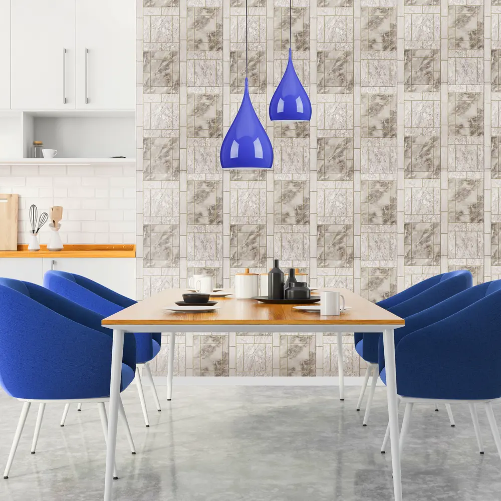 Обои бумажные Плитка серые 0.53 м 388-17 ВГ1 Santreyd STLM-2204350 - Вид №4