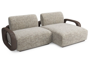 Тканевый диван с полуостровом