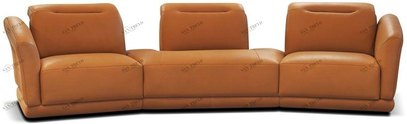 Rossini Sofas Секционный изогнутый кожаный диван с подголовником Monicelli sun-id-1491227