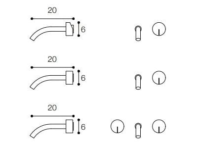 Настенный смеситель для раковины из нержавеющей стали с 2 отверстиями Falper водоносный горизонт ARCH-00072856 - Вид №5